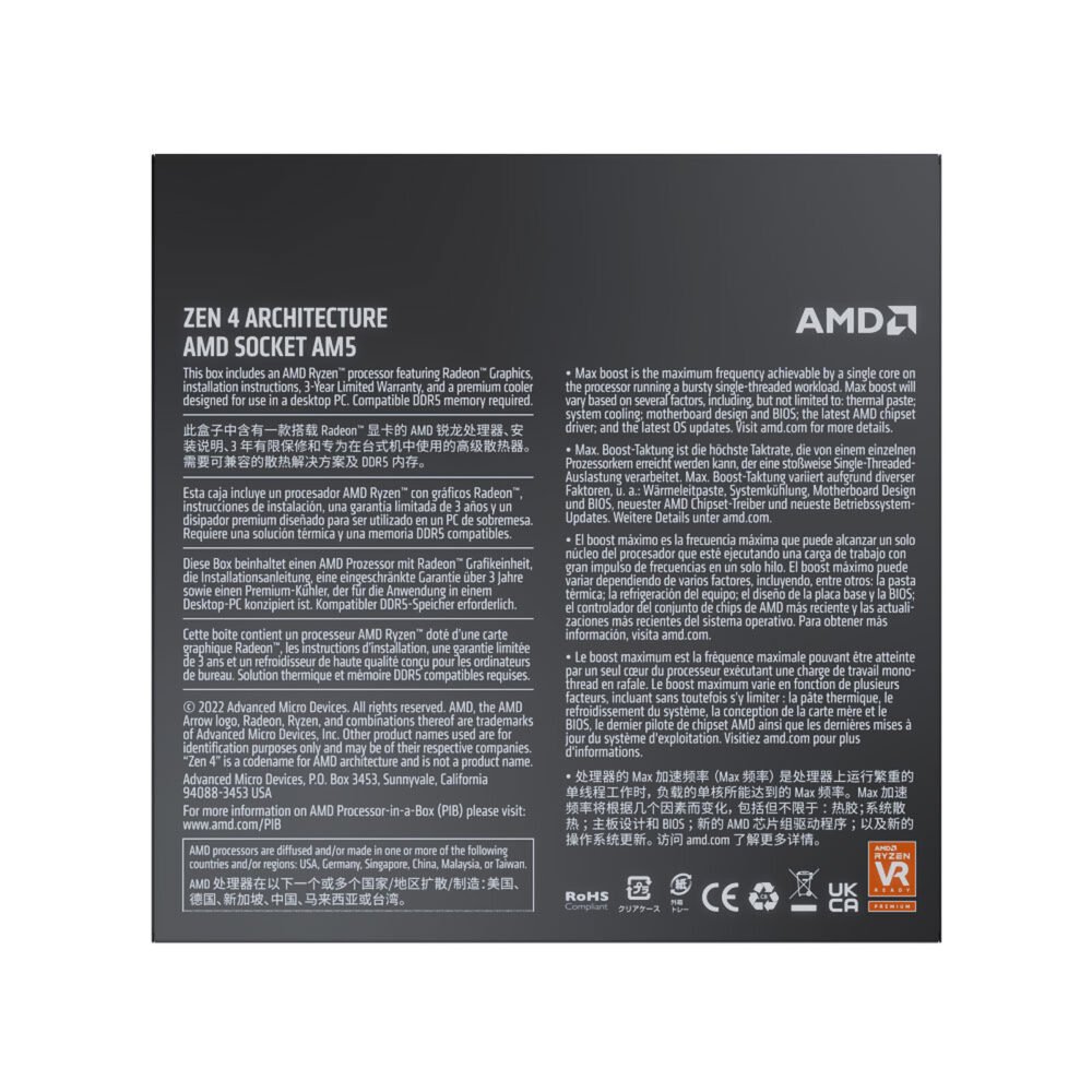 AMD Ryzen 9 7900 Wraith Prism (3.7 GHz / 5.4 GHz)