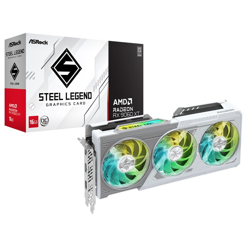 ASRock AMD Radeon RX 9060 XT Steel Legend 16GB OC 1 ASRock AMD Radeon RX 9060 XT Steel Legend 16GB OC