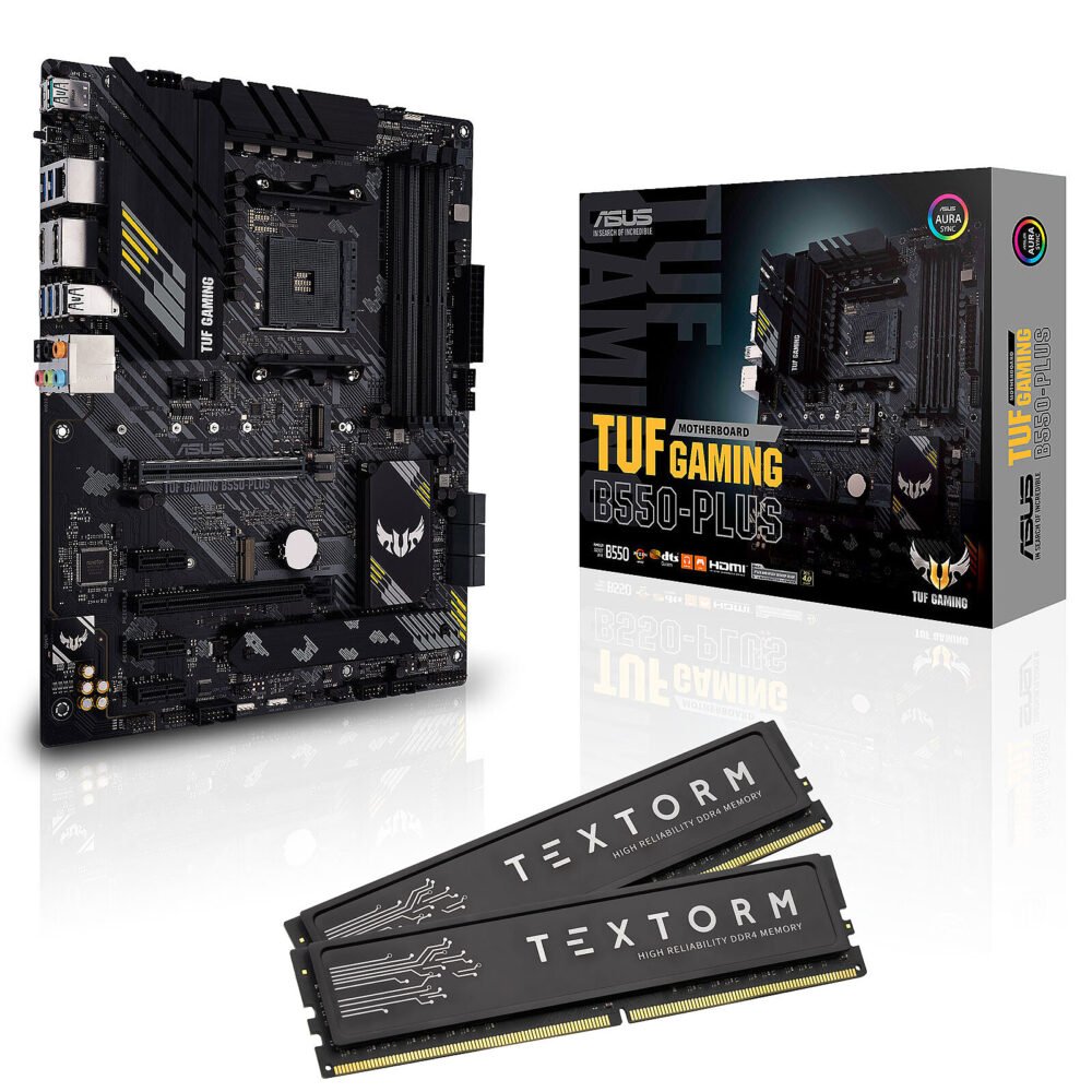 ASUS TUF GAMING B550-PLUS + Textorm 16 Go (2 x 8 Go ) DDR4 3600 MHz CL18 1 ASUS TUF GAMING B550-PLUS + Textorm 16 Go (2 x 8 Go ) DDR4 3600 MHz CL18