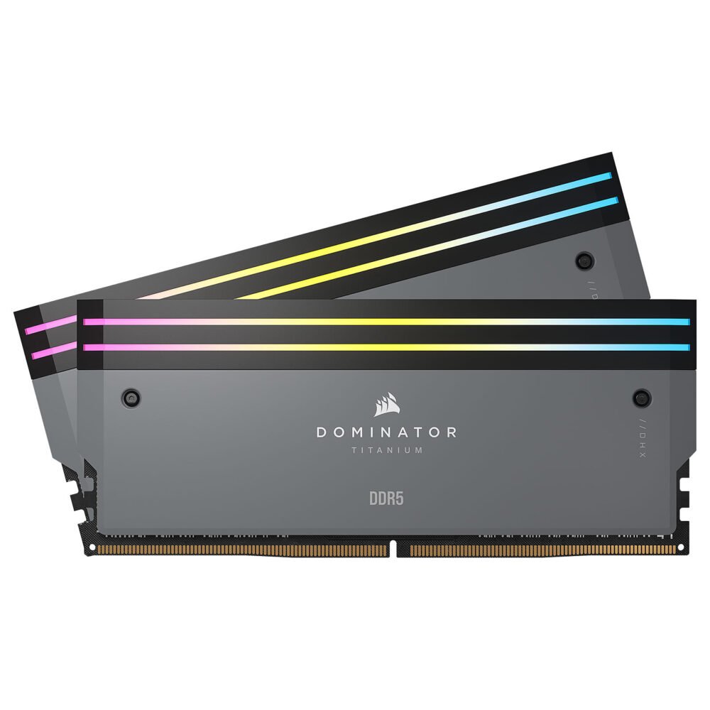 Corsair Dominator Titanium DDR5 RGB 32 Go (2 x 16 Go) 6000 MHz CL30 - Gris 1 Corsair Dominator Titanium DDR5 RGB 32 Go (2 x 16 Go) 6000 MHz CL30 - Gris