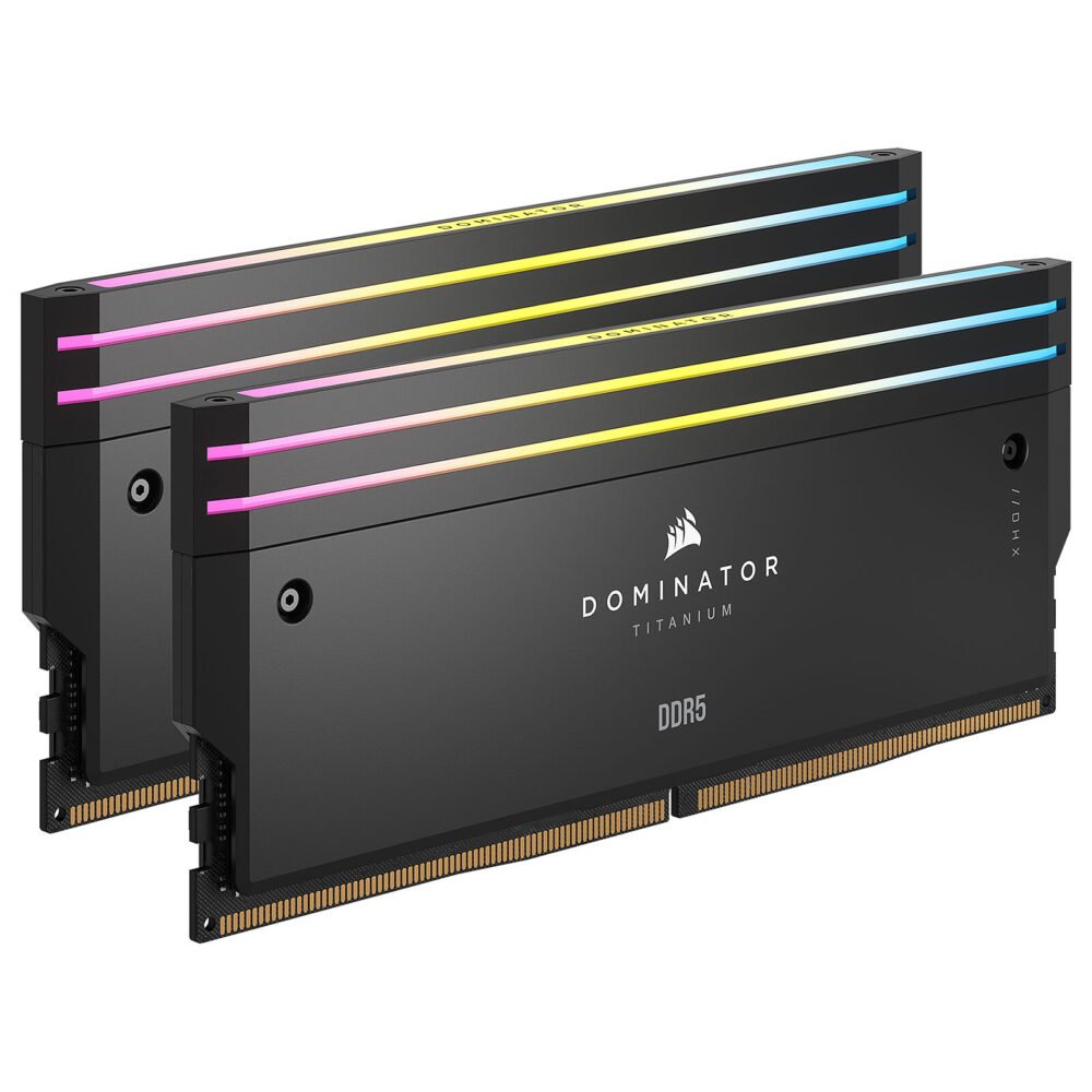 Corsair Dominator Titanium DDR5 RGB 32 Go (2 x 16 Go) 6400 MHz CL32 - Noir 1 Corsair Dominator Titanium DDR5 RGB 32 Go (2 x 16 Go) 6400 MHz CL32 - Noir