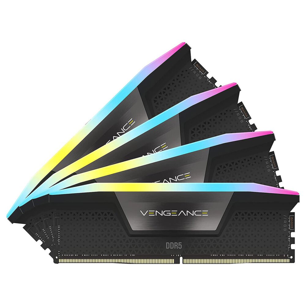 Corsair Vengeance RGB DDR5 128 Go (4 x 32 Go) 5600 MHz CL40 - Noir 1 Corsair Vengeance RGB DDR5 128 Go (4 x 32 Go) 5600 MHz CL40 - Noir