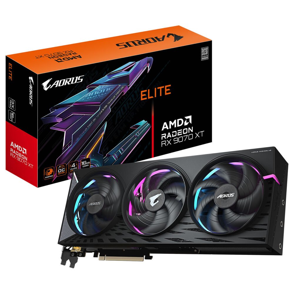 Gigabyte AORUS Radeon RX 9070 XT ELITE 16G 1 Gigabyte AORUS Radeon RX 9070 XT ELITE 16G