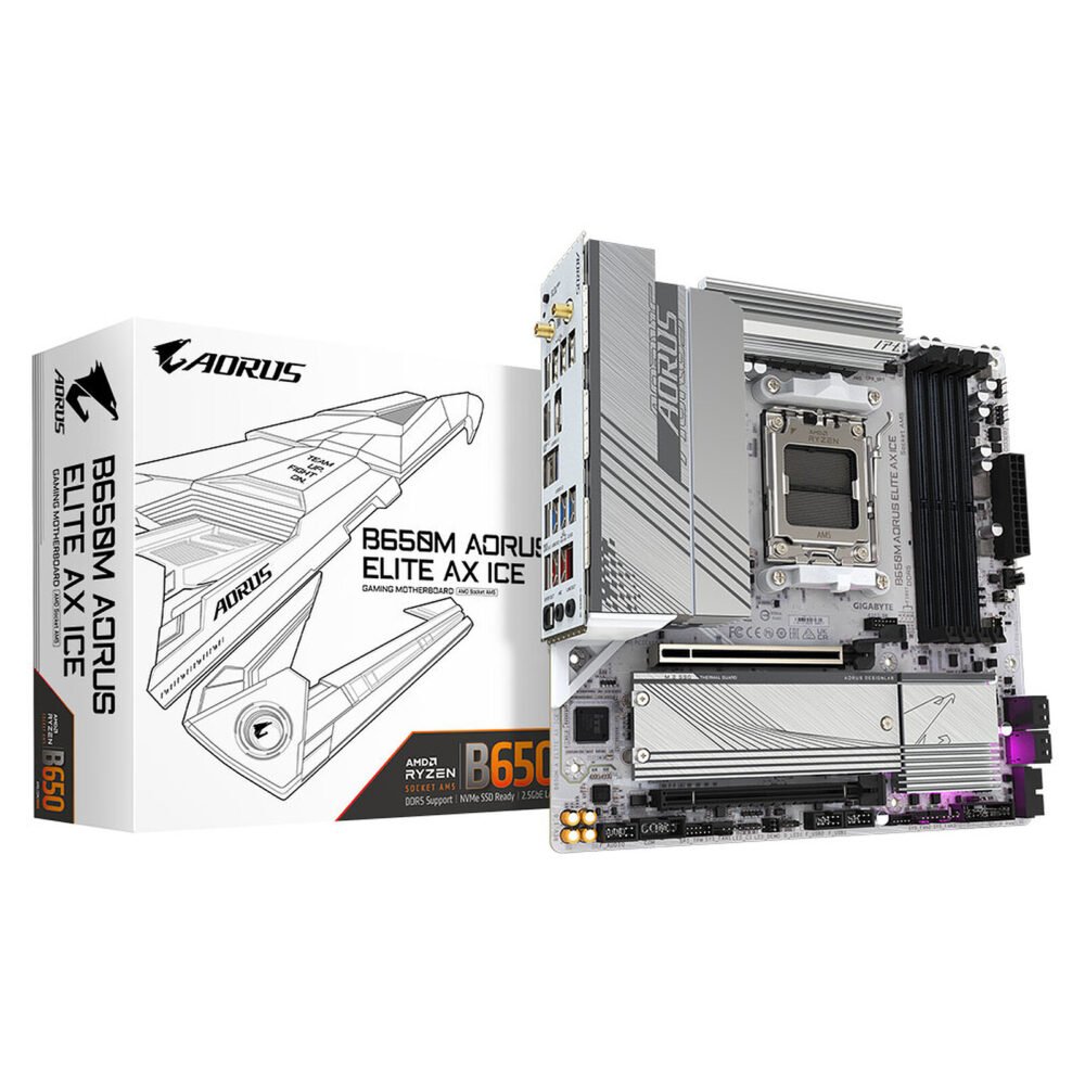 Gigabyte B650M AORUS ELITE AX ICE 1 Gigabyte B650M AORUS ELITE AX ICE