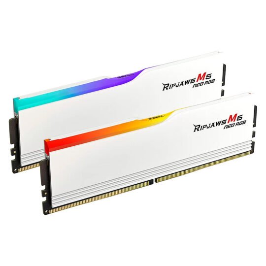 G.Skill Ripjaws M5 Neo RGB 32 Go (2 x 16 Go) DDR5 6000 MHz CL30 - Blanc 12 G.Skill Ripjaws M5 Neo RGB 32 Go (2 x 16 Go) DDR5 6000 MHz CL30 - Blanc