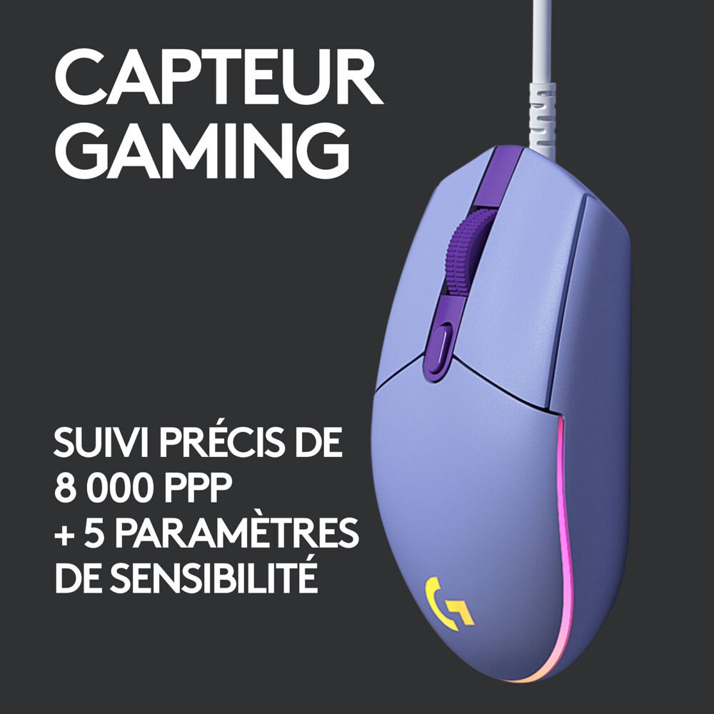 Logitech G G203 LightSync (Lilas)