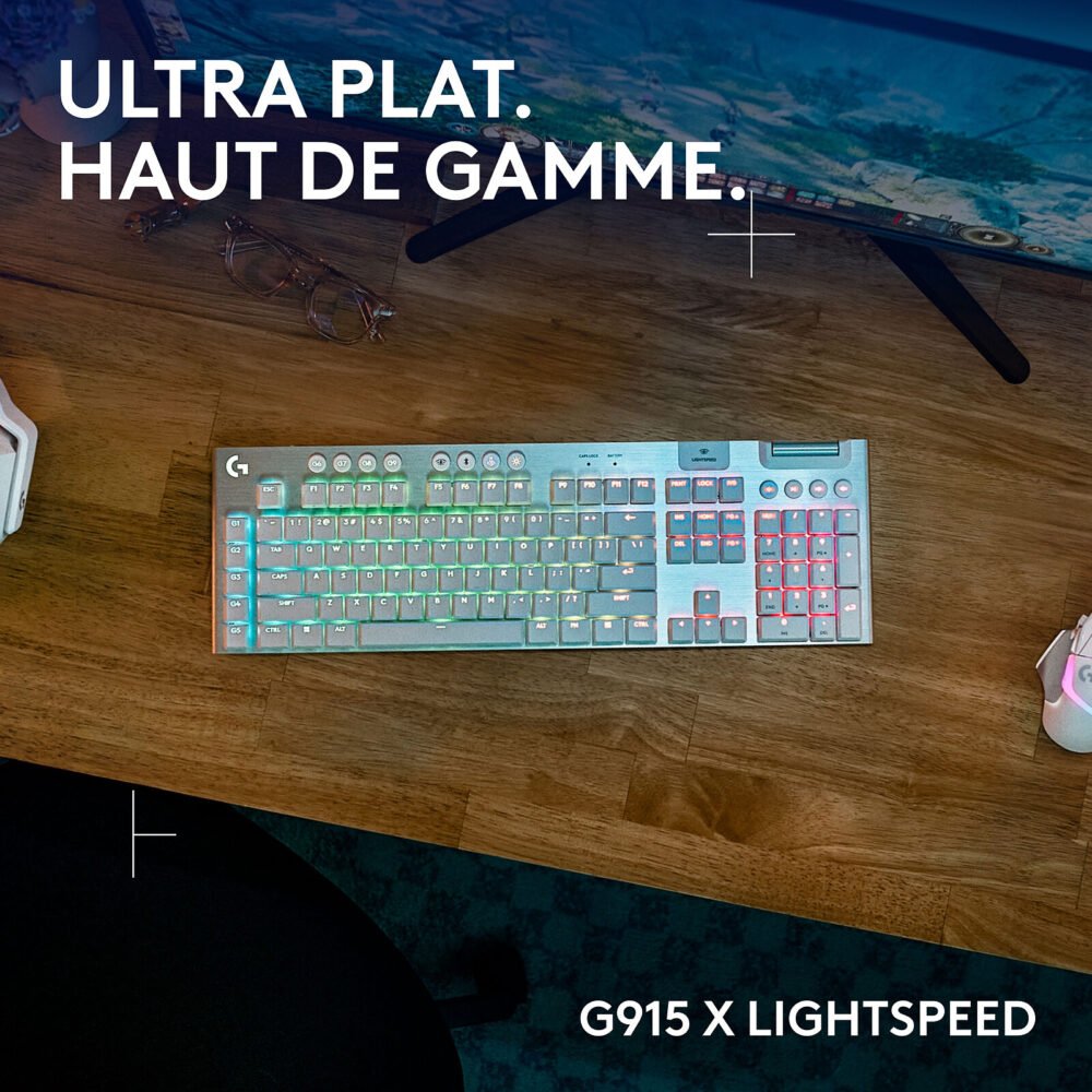 Logitech G G915X Lightspeed Blanc (Tactile Version)