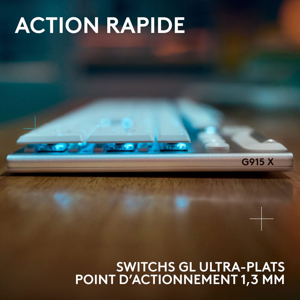 Logitech G G915X Lightspeed Blanc (Tactile Version)
