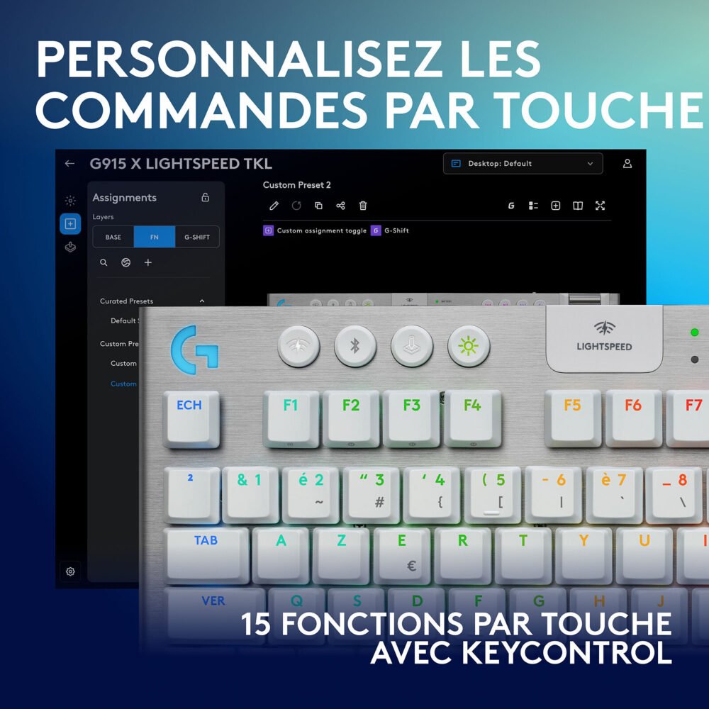 Logitech G G915X TKL Lightspeed Blanc (Tactile Version)