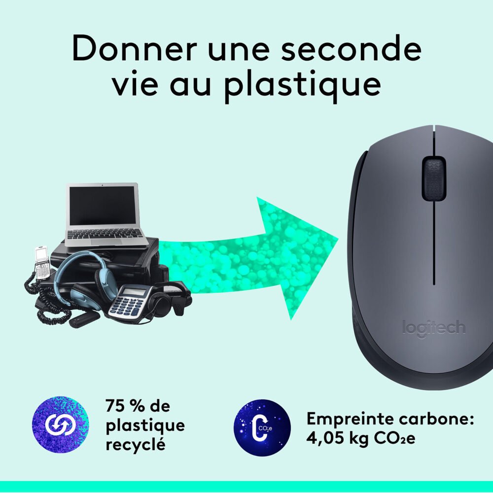 Logitech M170 Wireless Mouse (Gris)