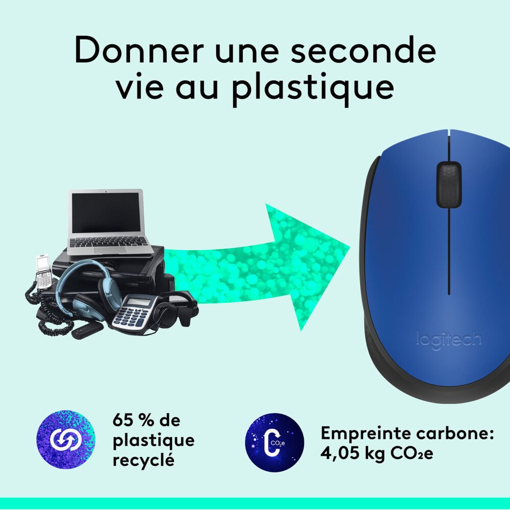 Logitech M171 Wireless Mouse (Bleu)