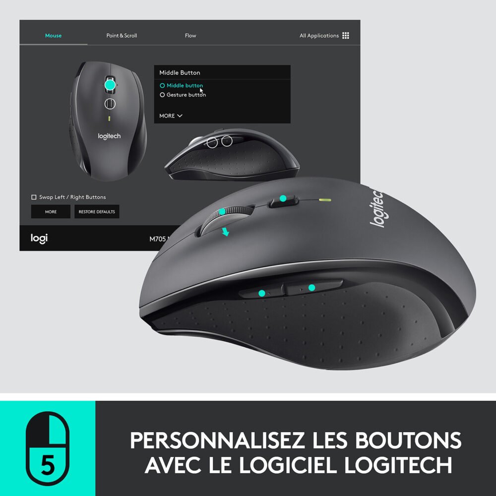 Logitech Marathon Mouse M705 (Argent)