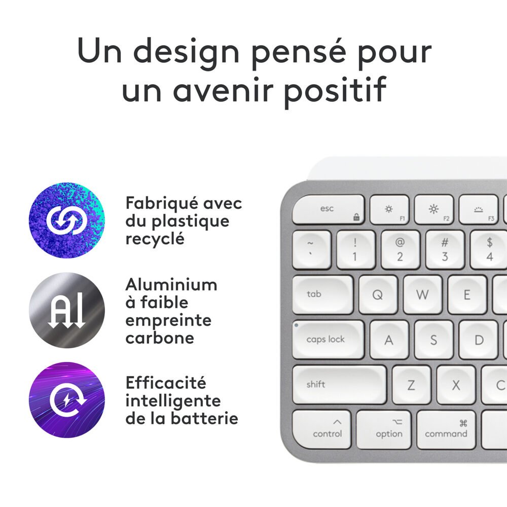 Logitech MX Keys S for Mac (Gris Pâle)