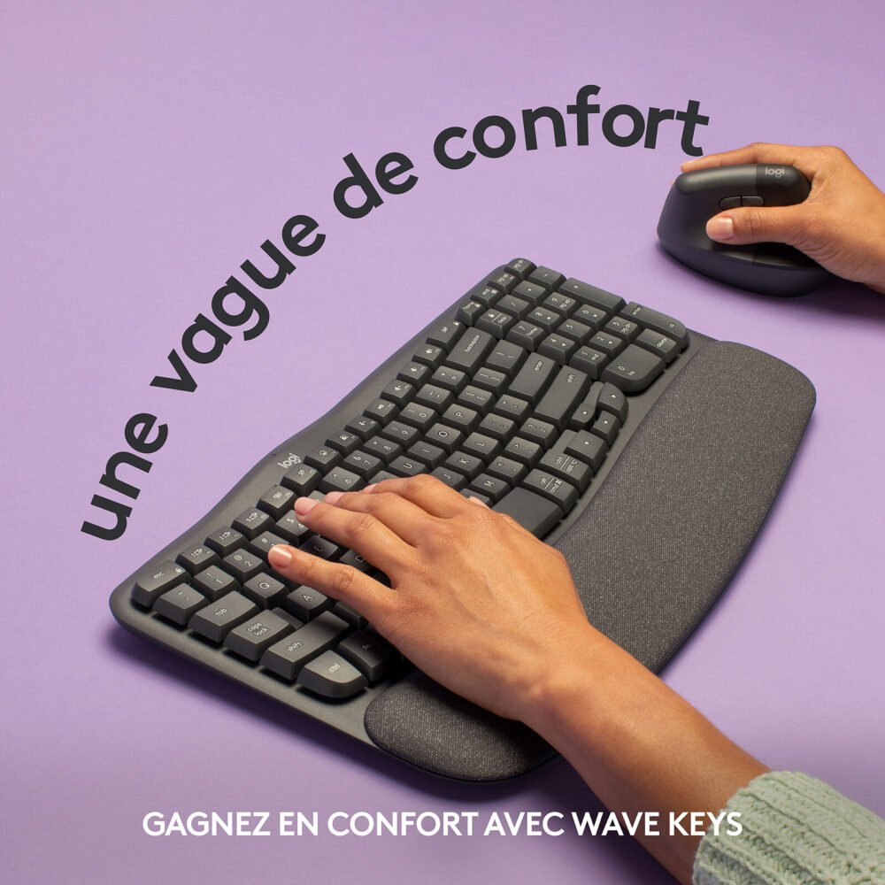 Logitech Wave Keys (Noir) - Remis à Neuf