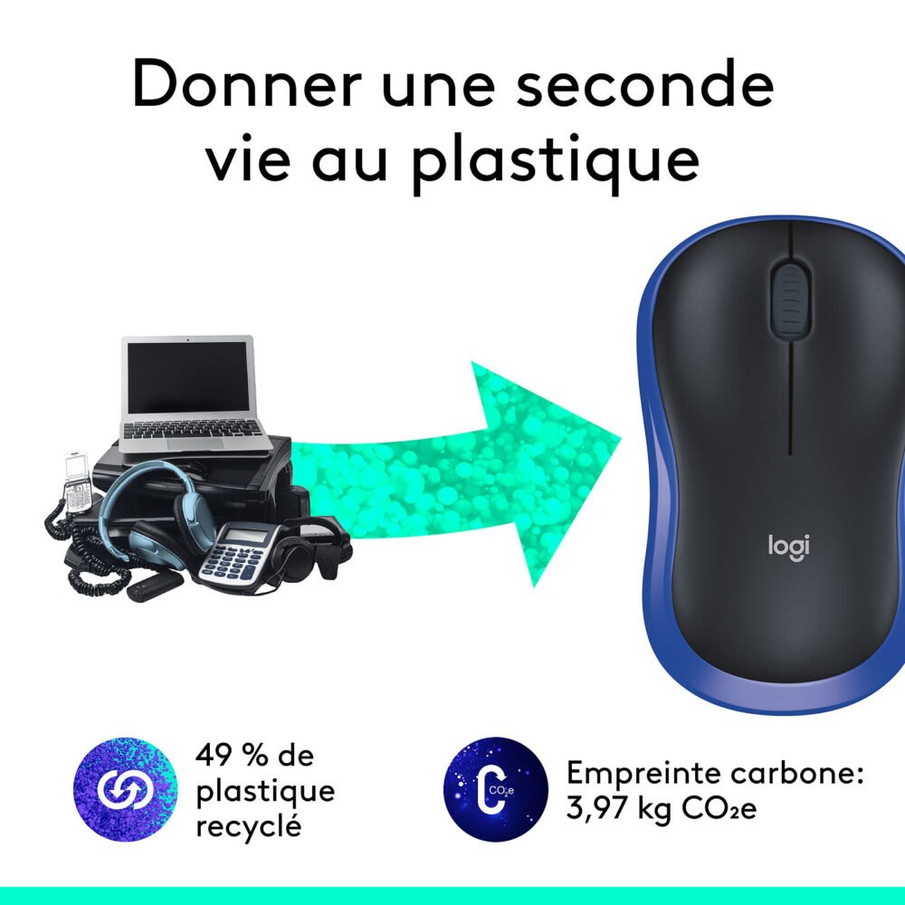 Logitech Wireless Mouse M185 (Bleu)