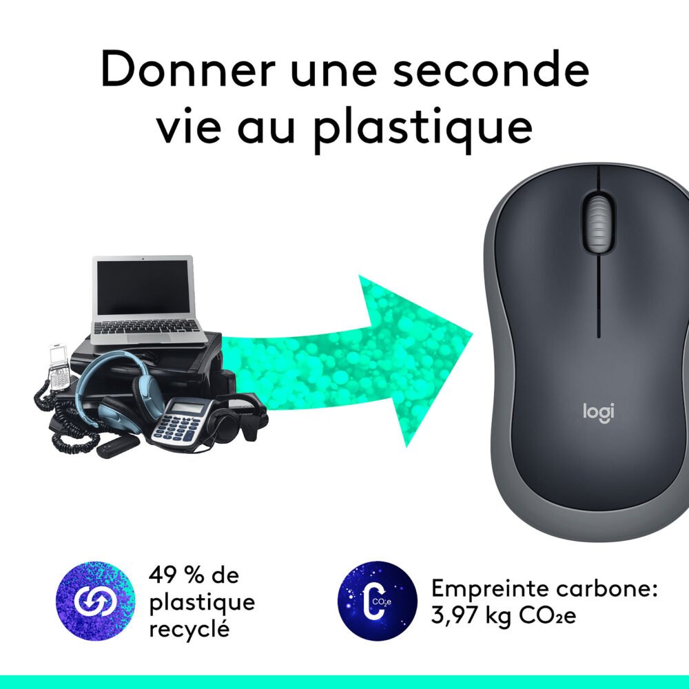 Logitech Wireless Mouse M185 (Gris)