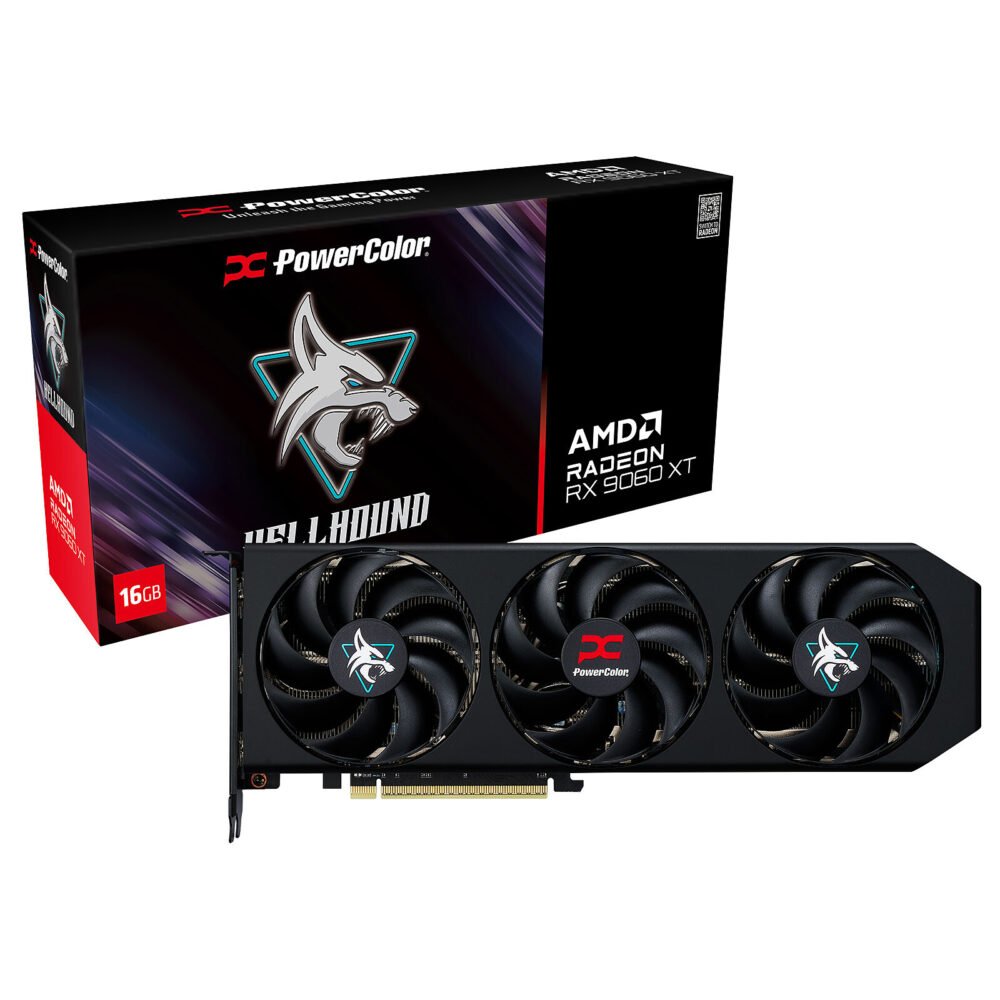 PowerColor Hellhound AMD Radeon RX 9060 XT 16GB OC 1 PowerColor Hellhound AMD Radeon RX 9060 XT 16GB OC