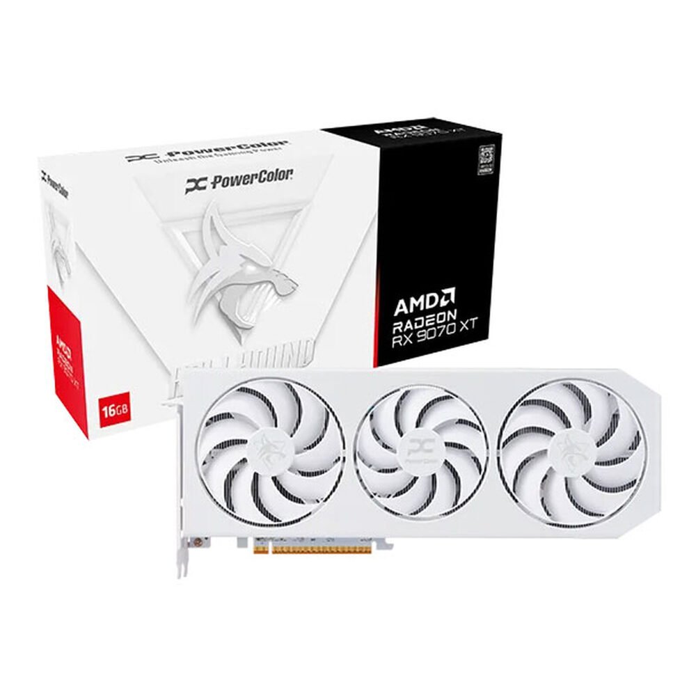 PowerColor Hellhound Spectral White AMD Radeon RX 9070 XT 16GB OC 1 PowerColor Hellhound Spectral White AMD Radeon RX 9070 XT 16GB OC