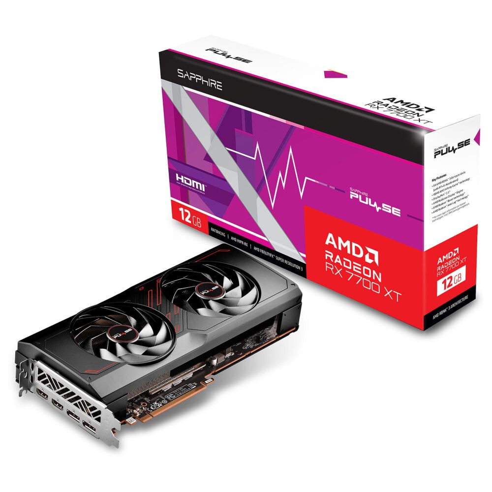 Sapphire PULSE AMD Radeon RX 7700 XT 12GB 1 Sapphire PULSE AMD Radeon RX 7700 XT 12GB