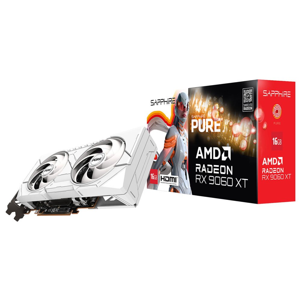 Sapphire PURE AMD Radeon RX 9060 XT 16GB 1 Sapphire PURE AMD Radeon RX 9060 XT 16GB