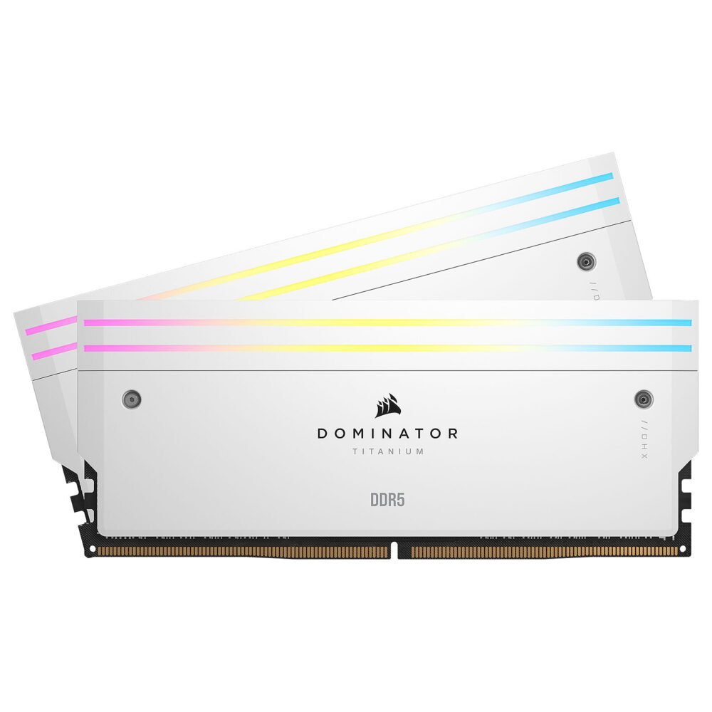Corsair Dominator Titanium DDR5 RGB 32 Go (2 x 16 Go) 6400 MHz CL32 - Blanc