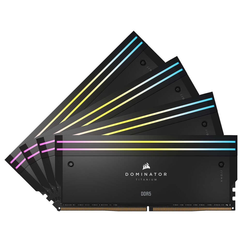 Corsair Dominator Titanium DDR5 RGB 96 Go (4 x 24 Go) 6400 MHz CL32 - Noir