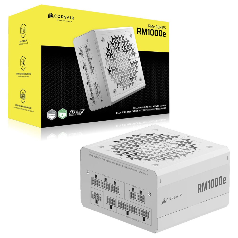 Corsair RM1000e (2025) - Blanc 1 Corsair RM1000e (2025) - Blanc