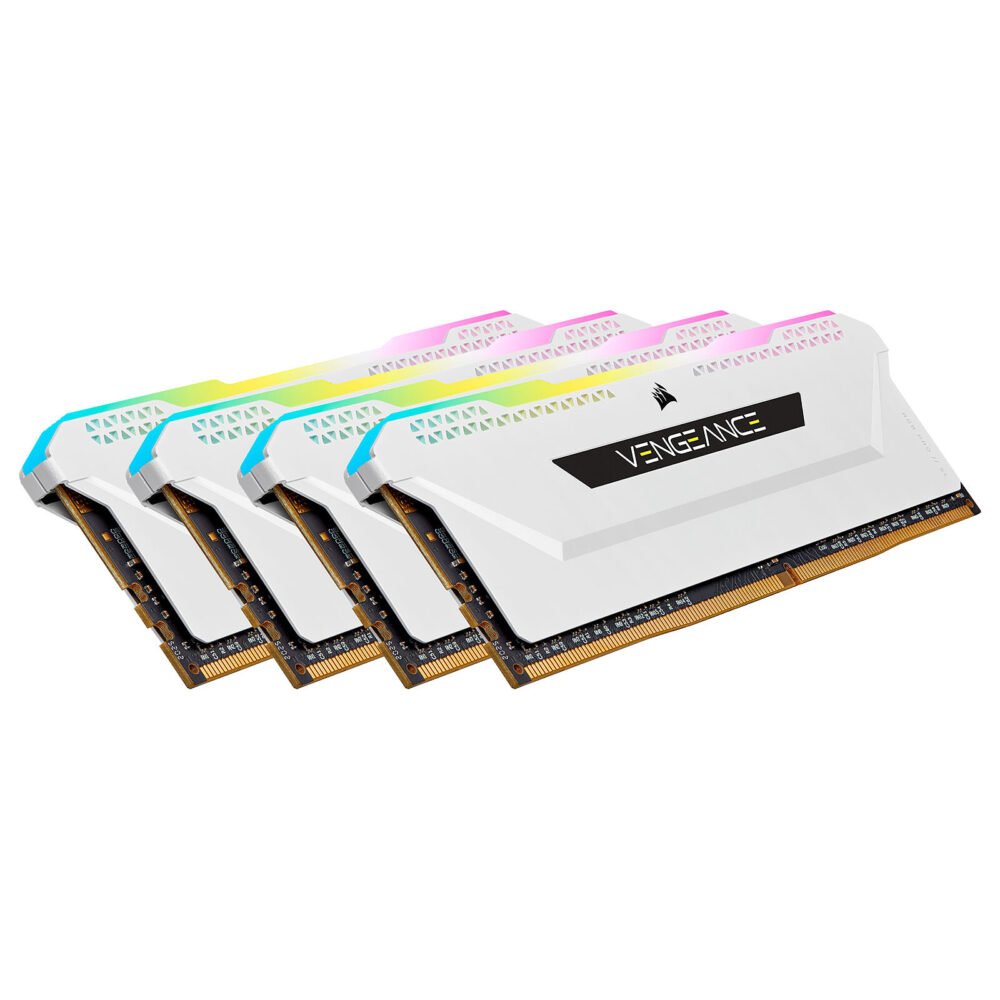 Corsair Vengeance RGB PRO SL Series 32 Go (4 x 8 Go) DDR4 3200 MHz CL16 - Blanc