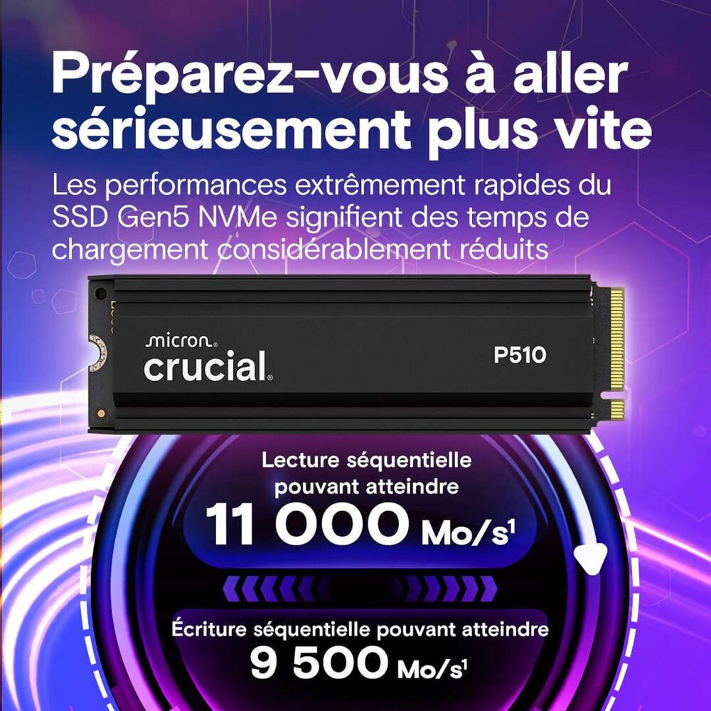Crucial P510 1 To 2280 - Avec dissipateur