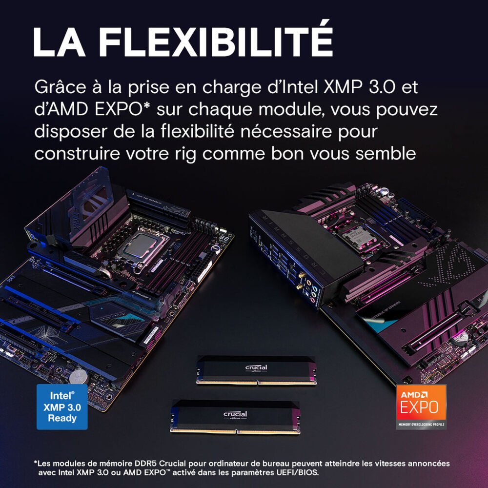 Crucial Pro DDR5 Overclocking 32 Go (2 x 16 Go) 6000 MHz CL36