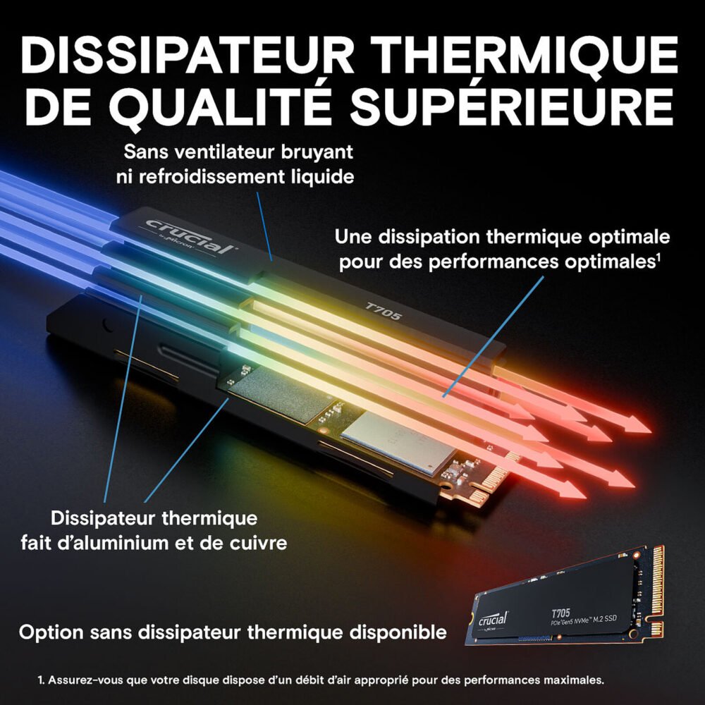 Crucial T705 4 To - Avec dissipateur